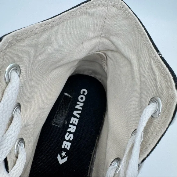 Converse Run Star Hike Canvas Platform Lugged High Top Sneakers Black W 7.5 M 6 - Picture 9 of 15